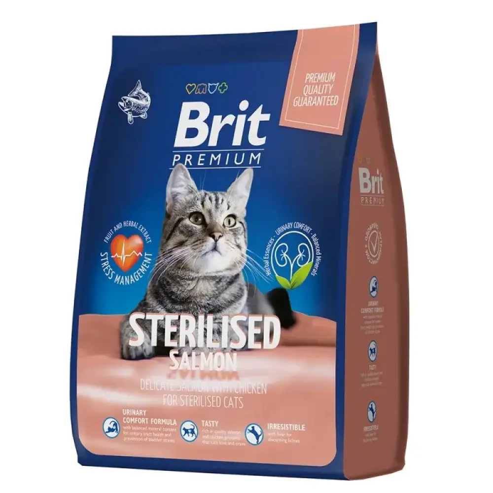 09490479.n_0.png Корм Brit Premium Cat Sterilised (Лосось, курица), 400гр / 2кг / 8кг — изображение 1