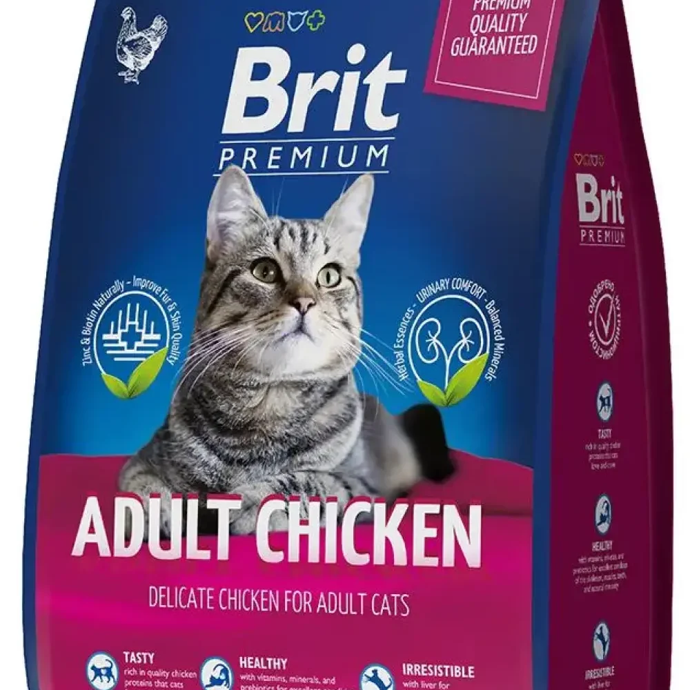 09562043.n_0.png Корм Brit Premium Cat Adult (Курица), 400гр / 2кг / 8кг — изображение 1