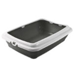 Gamma Туалет для кошек прямоугольный с бортом "Штиль", 455*350*125мм, (серый/светло-серый) / (серый/оливковый)