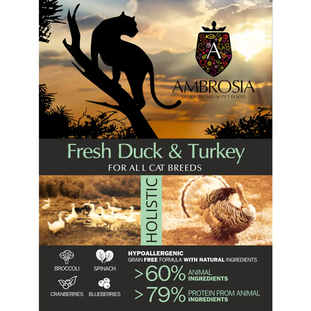 01853760.n_3.png Корм AMBROSIA Sterilized Cat (Утка, индейка), 1,5кг / 5кг — изображение 1