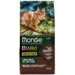 Корм Monge Cat Bwild Grain Free Large Breed для кошек, со вкусом буйвола, 1,5кг / 10,0кг