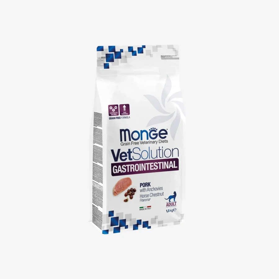 Монж гастро кот Корм Monge VetSolution Gastrointestinal Cat ветеринарный корм для кошек, 1,5кг — изображение 1