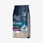 Корм Monge Cat Bwild Low Grain Kitten для котят, со вкусом гуся, 1,5кг / 10,0кг