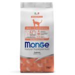 Корм Monge Cat Monoprotein Adult для кошек, со вкусом лосося, 1,5кг / 10,0кг