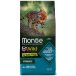 Корм Monge Cat Bwild Grain Free Sterilized для кошек, со вкусом тунца, 1,5кг / 10,0кг